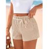 image:imageBTFBM Striped Boxer Shorts for Women 2026 Spring Summer Y2k Vacation Beach Bottoms Lounge Sleep Pajama PJ Pants ClothesKhaki White