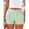 image:imageBTFBM Striped Boxer Shorts for Women 2026 Spring Summer Y2k Vacation Beach Bottoms Lounge Sleep Pajama PJ Pants ClothesLight Green