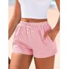 image:imageBTFBM Striped Boxer Shorts for Women 2026 Spring Summer Y2k Vacation Beach Bottoms Lounge Sleep Pajama PJ Pants ClothesPink White