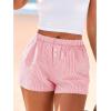 image:imageBTFBM Striped Boxer Shorts for Women 2026 Spring Summer Y2k Vacation Beach Bottoms Lounge Sleep Pajama PJ Pants ClothesPink White