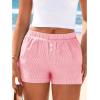 image:imageBTFBM Striped Boxer Shorts for Women 2026 Spring Summer Y2k Vacation Beach Bottoms Lounge Sleep Pajama PJ Pants ClothesPink White