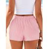 image:imageBTFBM Striped Boxer Shorts for Women 2026 Spring Summer Y2k Vacation Beach Bottoms Lounge Sleep Pajama PJ Pants ClothesPink White