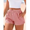 image:imageBTFBM Striped Boxer Shorts for Women 2026 Spring Summer Y2k Vacation Beach Bottoms Lounge Sleep Pajama PJ Pants ClothesRed White