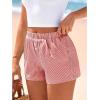 image:imageBTFBM Striped Boxer Shorts for Women 2026 Spring Summer Y2k Vacation Beach Bottoms Lounge Sleep Pajama PJ Pants ClothesRed White