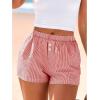 image:imageBTFBM Striped Boxer Shorts for Women 2026 Spring Summer Y2k Vacation Beach Bottoms Lounge Sleep Pajama PJ Pants ClothesRed White