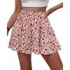 image:imageBTFBM Summer Skirts for Women 2026 Floral High Waist Shorts Underneath Boho Tiered Flowy Tennis Skorts Casual Mini SkirtFloral Apricot Red