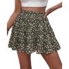 image:imageBTFBM Summer Skirts for Women 2026 Floral High Waist Shorts Underneath Boho Tiered Flowy Tennis Skorts Casual Mini SkirtFloral Black