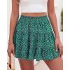 image:imageBTFBM Summer Skirts for Women 2026 Floral High Waist Shorts Underneath Boho Tiered Flowy Tennis Skorts Casual Mini SkirtFloral Green Blue