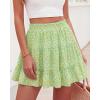 image:imageBTFBM Summer Skirts for Women 2026 Floral High Waist Shorts Underneath Boho Tiered Flowy Tennis Skorts Casual Mini SkirtFloral Green Yellow