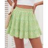 image:imageBTFBM Summer Skirts for Women 2026 Floral High Waist Shorts Underneath Boho Tiered Flowy Tennis Skorts Casual Mini SkirtFloral Green Yellow