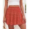 image:imageBTFBM Summer Skirts for Women 2026 Floral High Waist Shorts Underneath Boho Tiered Flowy Tennis Skorts Casual Mini SkirtFloral Red White