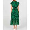 image:imageBTFBM Women Summer Bohemian Floral Casual Wrap V Neck Ruffle Cap Sleeveless Belt ALine Pleated Hem Midi Sun Dress WhiteGreen Big Floral