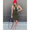 image:imageBTFBM Women Summer Dresses 2026 Sleeveless Tank Ruched Bodycon Sundresses for Women Party Beach Mini Casual Spring DressArmy Green