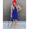 image:imageBTFBM Women Summer Dresses 2026 Sleeveless Tank Ruched Bodycon Sundresses for Women Party Beach Mini Casual Spring DressBright Blue