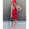 image:imageBTFBM Women Summer Dresses 2026 Sleeveless Tank Ruched Bodycon Sundresses for Women Party Beach Mini Casual Spring DressBright Red