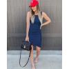 image:imageBTFBM Women Summer Dresses 2026 Sleeveless Tank Ruched Bodycon Sundresses for Women Party Beach Mini Casual Spring DressDark Blue