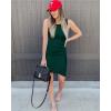 image:imageBTFBM Women Summer Dresses 2026 Sleeveless Tank Ruched Bodycon Sundresses for Women Party Beach Mini Casual Spring DressDark Green