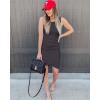 image:imageBTFBM Women Summer Dresses 2026 Sleeveless Tank Ruched Bodycon Sundresses for Women Party Beach Mini Casual Spring DressDark Grey