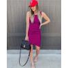 image:imageBTFBM Women Summer Dresses 2026 Sleeveless Tank Ruched Bodycon Sundresses for Women Party Beach Mini Casual Spring DressDark Purple