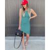 image:imageBTFBM Women Summer Dresses 2026 Sleeveless Tank Ruched Bodycon Sundresses for Women Party Beach Mini Casual Spring DressLake Blue