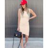 image:imageBTFBM Women Summer Dresses 2026 Sleeveless Tank Ruched Bodycon Sundresses for Women Party Beach Mini Casual Spring DressLight Apricot