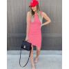 image:imageBTFBM Women Summer Dresses 2026 Sleeveless Tank Ruched Bodycon Sundresses for Women Party Beach Mini Casual Spring DressLight Pink