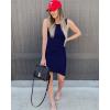 image:imageBTFBM Women Summer Dresses 2026 Sleeveless Tank Ruched Bodycon Sundresses for Women Party Beach Mini Casual Spring DressNavy