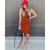 image:imageBTFBM Women Summer Dresses 2026 Sleeveless Tank Ruched Bodycon Sundresses for Women Party Beach Mini Casual Spring DressRed Khaki