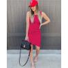 image:imageBTFBM Women Summer Dresses 2026 Sleeveless Tank Ruched Bodycon Sundresses for Women Party Beach Mini Casual Spring DressRose Red