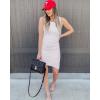 image:imageBTFBM Women Summer Dresses 2026 Sleeveless Tank Ruched Bodycon Sundresses for Women Party Beach Mini Casual Spring DressWhite