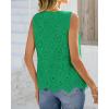 image:imageBTFBM Womens Tank Tops 2026 Summer Casual Sleeveless Button Down Shirts Embroidered Eyelet Blouse Beach Vacation ClothesGreen
