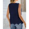image:imageBTFBM Womens Tank Tops 2026 Summer Casual Sleeveless Button Down Shirts Embroidered Eyelet Blouse Beach Vacation ClothesNavy