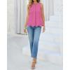 image:imageBTFBM Womens Tank Tops 2026 Summer Casual Sleeveless Button Down Shirts Embroidered Eyelet Blouse Beach Vacation ClothesRose Pink