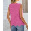 image:imageBTFBM Womens Tank Tops 2026 Summer Casual Sleeveless Button Down Shirts Embroidered Eyelet Blouse Beach Vacation ClothesRose Pink