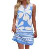 image:imageBTFBM Casual Summer Dresses for Women 2026 Spring Sleeveless Boho Floral Tank Mini Sun Dress Beach Vacation SundressesFloral White Blue