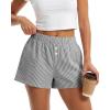 image:imageBTFBM Striped Boxer Shorts for Women 2026 Spring Summer Y2k Vacation Beach Bottoms Lounge Sleep Pajama PJ Pants ClothesBlack White