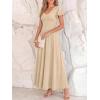 image:imageBTFBM Formal Dresses for Women Summer Outfits V Neck Ruffle Sleeve A Line Maxi Elegant Cocktail Wedding Guest Dress 2026Apricot
