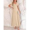 image:imageBTFBM Formal Dresses for Women Summer Outfits V Neck Ruffle Sleeve A Line Maxi Elegant Cocktail Wedding Guest Dress 2026Apricot