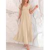 image:imageBTFBM Formal Dresses for Women Summer Outfits V Neck Ruffle Sleeve A Line Maxi Elegant Cocktail Wedding Guest Dress 2026Apricot