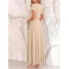 image:imageBTFBM Formal Dresses for Women Summer Outfits V Neck Ruffle Sleeve A Line Maxi Elegant Cocktail Wedding Guest Dress 2026Apricot