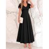 image:imageBTFBM Formal Dresses for Women Summer Outfits V Neck Ruffle Sleeve A Line Maxi Elegant Cocktail Wedding Guest Dress 2026Black