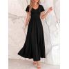 image:imageBTFBM Formal Dresses for Women Summer Outfits V Neck Ruffle Sleeve A Line Maxi Elegant Cocktail Wedding Guest Dress 2026Black