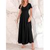 image:imageBTFBM Formal Dresses for Women Summer Outfits V Neck Ruffle Sleeve A Line Maxi Elegant Cocktail Wedding Guest Dress 2026Black