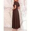 image:imageBTFBM Formal Dresses for Women Summer Outfits V Neck Ruffle Sleeve A Line Maxi Elegant Cocktail Wedding Guest Dress 2026Brown