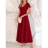 image:imageBTFBM Formal Dresses for Women Summer Outfits V Neck Ruffle Sleeve A Line Maxi Elegant Cocktail Wedding Guest Dress 2026Burgundy