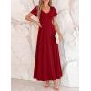 image:imageBTFBM Formal Dresses for Women Summer Outfits V Neck Ruffle Sleeve A Line Maxi Elegant Cocktail Wedding Guest Dress 2026Burgundy