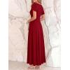 image:imageBTFBM Formal Dresses for Women Summer Outfits V Neck Ruffle Sleeve A Line Maxi Elegant Cocktail Wedding Guest Dress 2026Burgundy