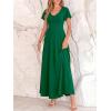 image:imageBTFBM Formal Dresses for Women Summer Outfits V Neck Ruffle Sleeve A Line Maxi Elegant Cocktail Wedding Guest Dress 2026Green