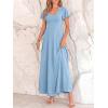 image:imageBTFBM Formal Dresses for Women Summer Outfits V Neck Ruffle Sleeve A Line Maxi Elegant Cocktail Wedding Guest Dress 2026Light Blue