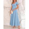 image:imageBTFBM Formal Dresses for Women Summer Outfits V Neck Ruffle Sleeve A Line Maxi Elegant Cocktail Wedding Guest Dress 2026Light Blue